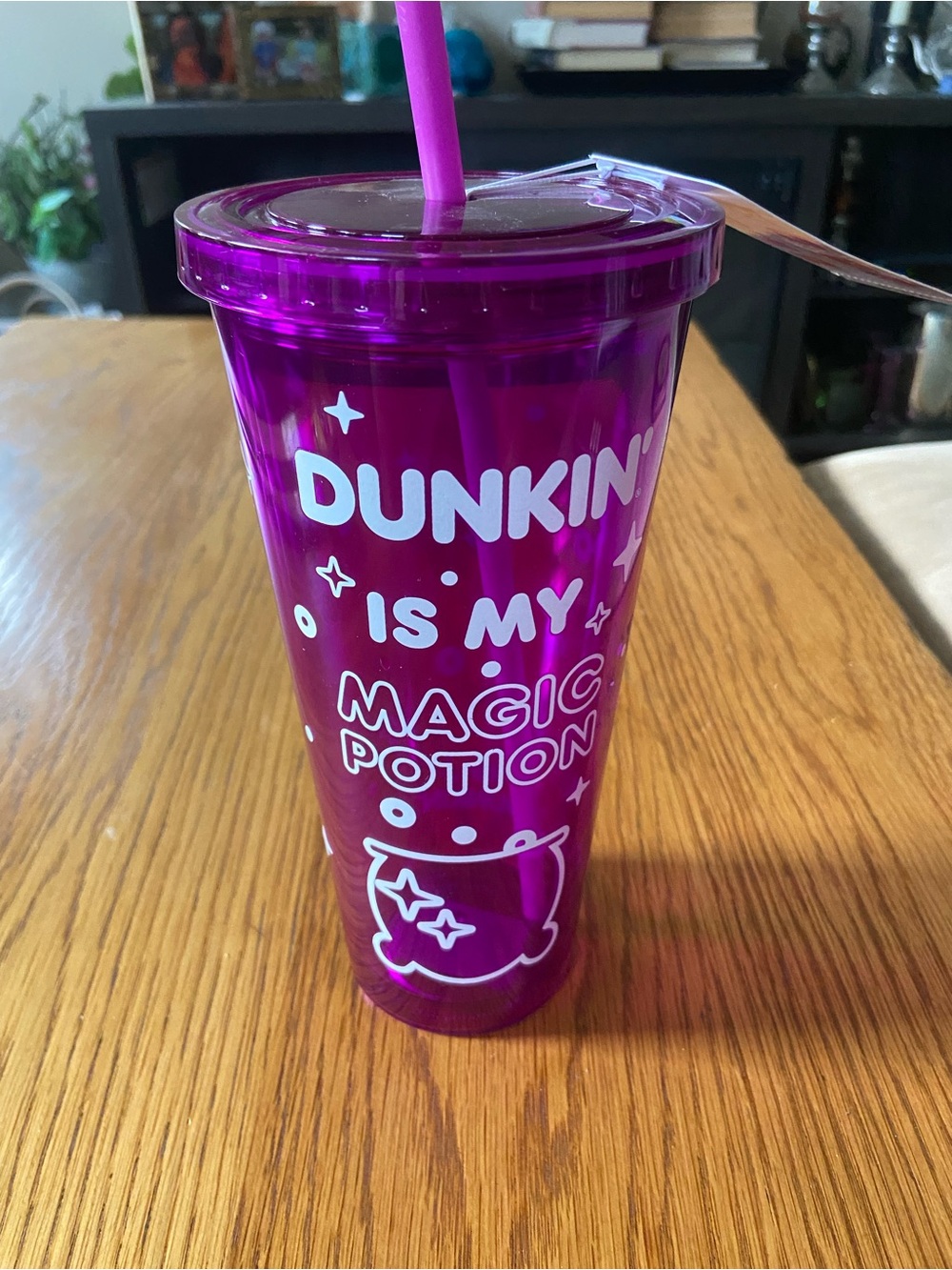 New Dunkin' Purple 'Magic Potion' Glow in the Dark Tumbler with Straw